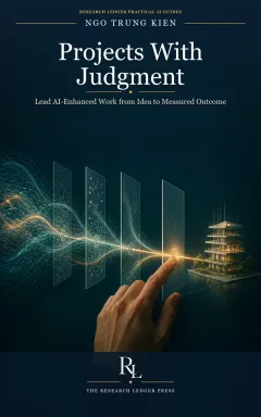 Cover of Projects With Judgment: a prepared Research Ledger Press guide to leading AI-enhanced work from idea to outcome.